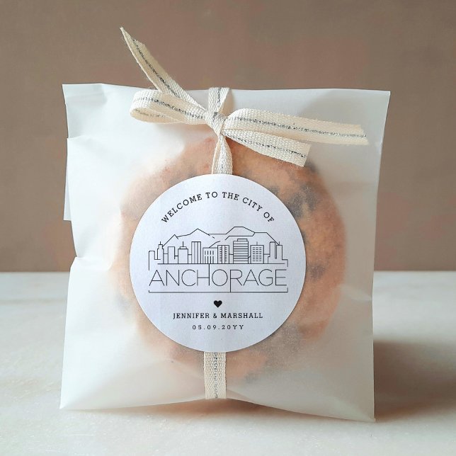 Sticker Rond Ligne Skyline d'ancrage | Accueil Mariage (Créateur téléchargé)