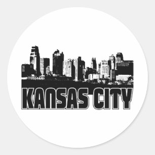 Sticker Rond Ligne Skyline de Kansas City