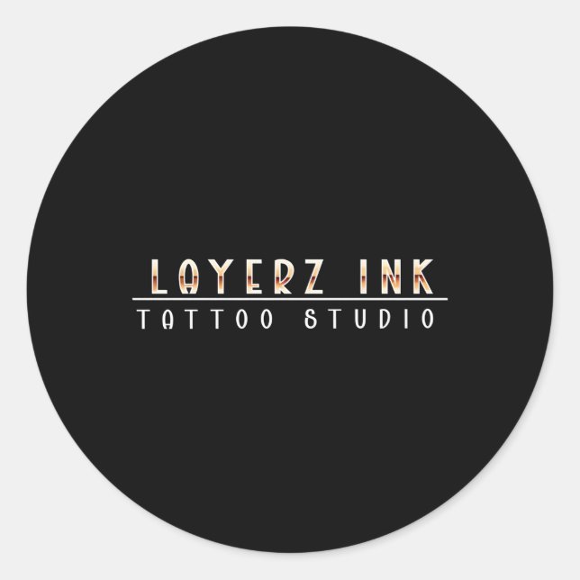 Sticker Rond Ligne Tattoo Studio (Devant)