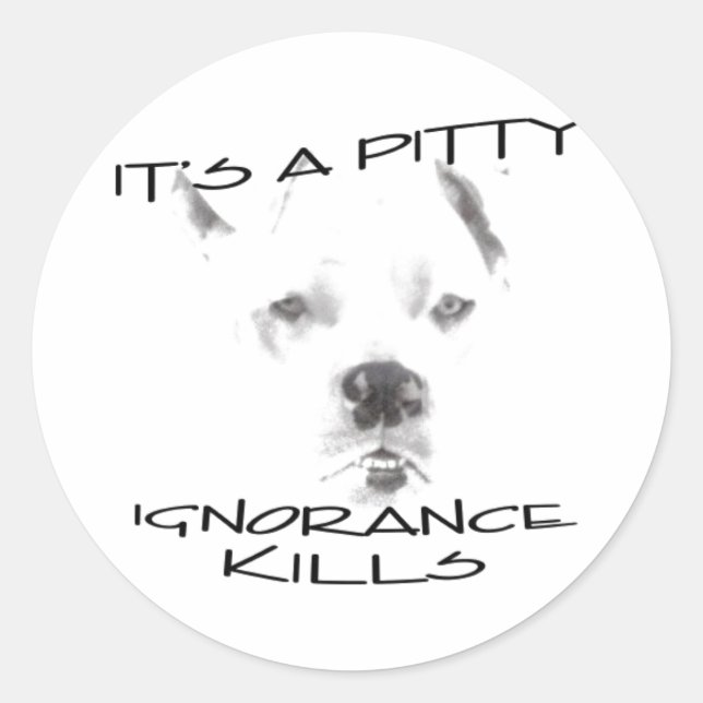 Sticker Rond L'ignorance tue les taureaux de Pitt (Devant)