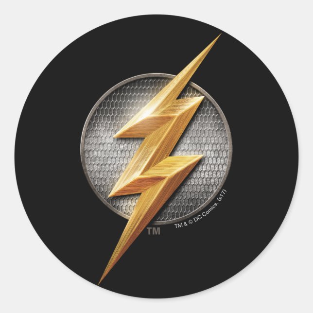 Sticker Rond Ligue de Justice | Le symbole de boulon métallique (Devant)