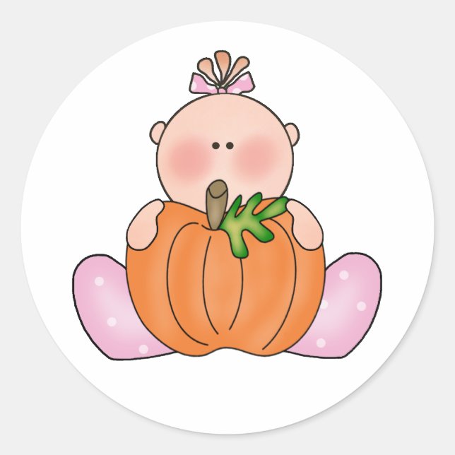 Sticker Rond Lil Citrouille Baby Girl (Devant)