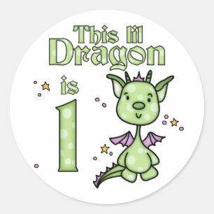 Sticker Rond Lil Dragon 1er anniversaire
