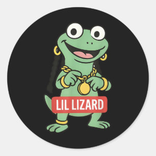 Sticker Rond Lil Lizard Funny Lizard Trending Meme