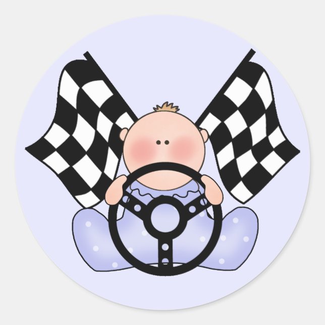 Sticker Rond Lil Race Winner Baby Boy (Devant)