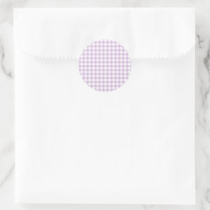 Sticker Rond Lilac En vichy doux classique