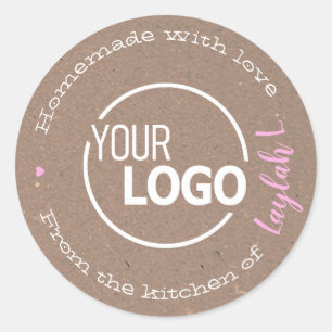 Sticker Rond Lilac Maison Faite De La Cuisine Du Modèle Logo