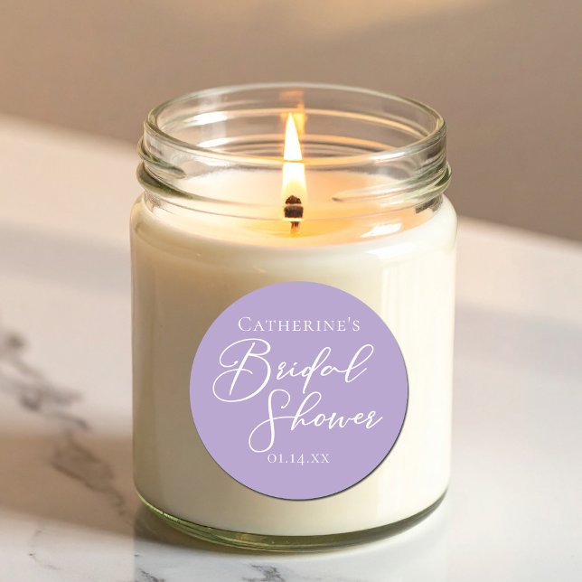 Sticker Rond Lilac Purple Bridal Shower Personalized (Créateur téléchargé)