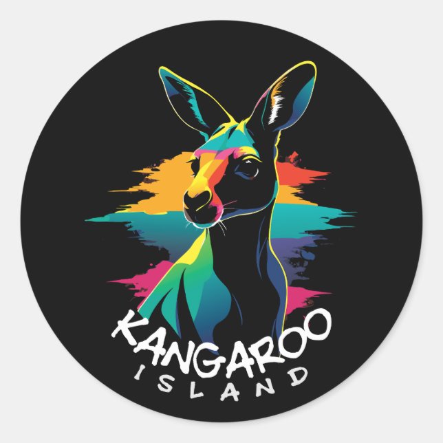 Sticker Rond L'île de Kangaroo (Devant)