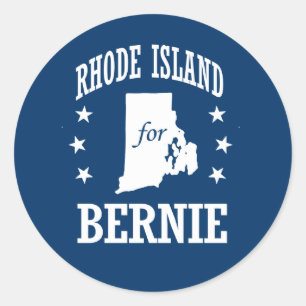 STICKER ROND L'ÎLE DE RHODE POUR BERNIE SANDERS