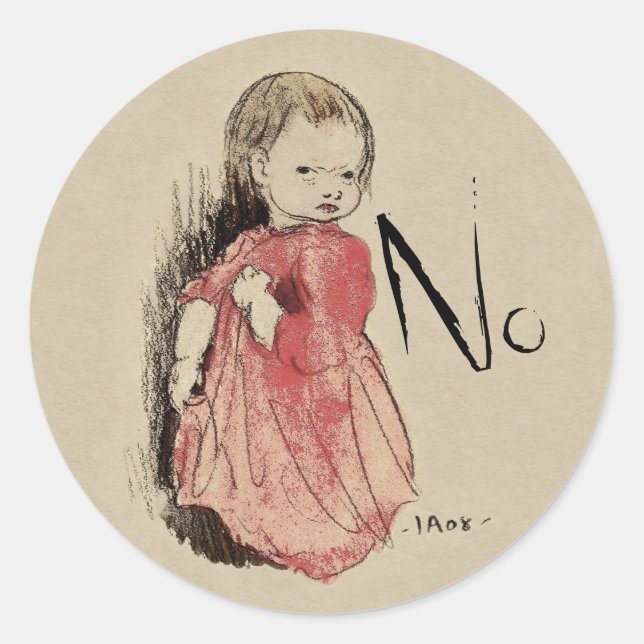 Sticker Rond Lillan dit No Ivar Arosenius CC0992 (Devant)