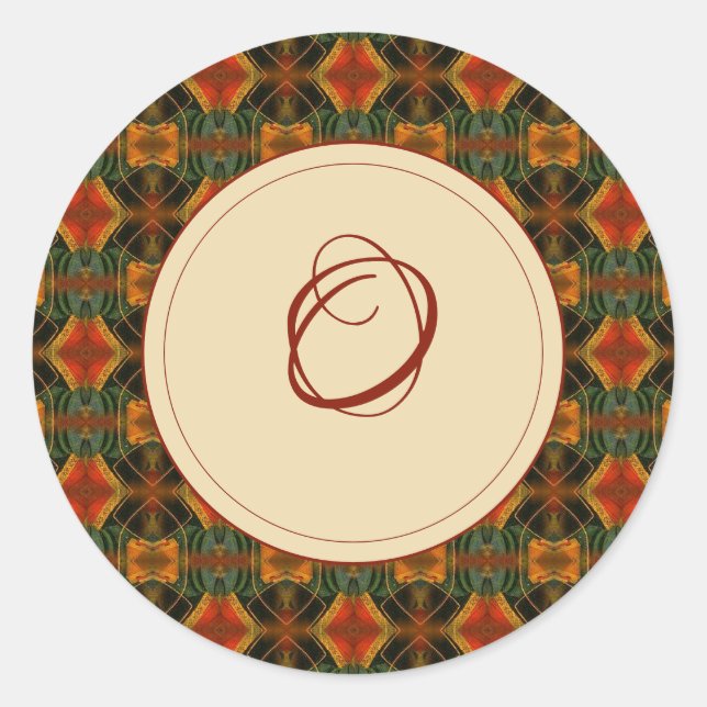 Sticker Rond Lillian avec joint d'enveloppe initial (Devant)