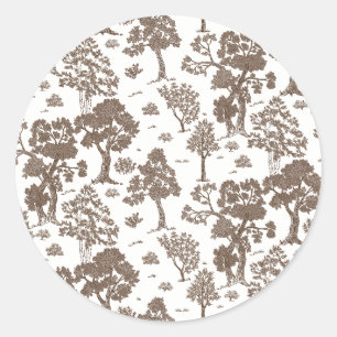 Sticker Rond LILLIE Brown Floral Wedding Invitations