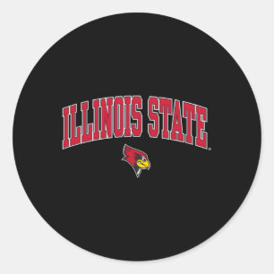 Sticker Rond L'Illinois State Redbirds Arche sur le noir
