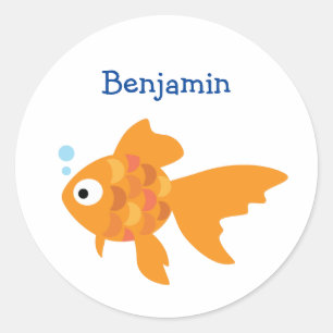 Sticker Rond L'Illustration de Poisson d'Or