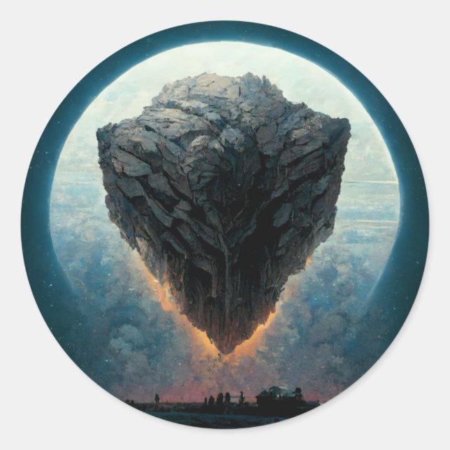 Sticker Rond L'Imaginaire Monolithe Sci-Fi Art (Devant)
