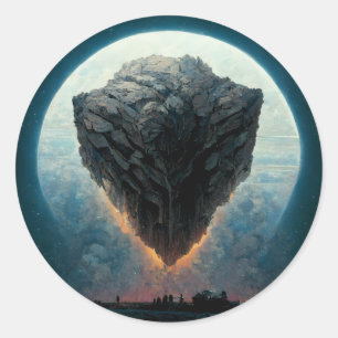 Sticker Rond L'Imaginaire Monolithe Sci-Fi Art