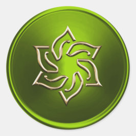 Sticker Rond Lime Green Gold Star de David Enveloppe Sceau