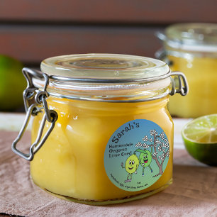 Sticker Rond Lime Pals Drôle Cartoon Preserve Curd et plus