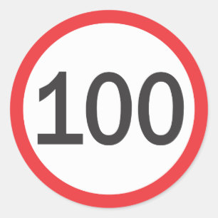 Sticker Rond Limitation de vitesse cent