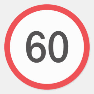 Sticker Rond Limite de vitesse soixante