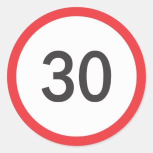 Sticker Rond Limite de vitesse trente
