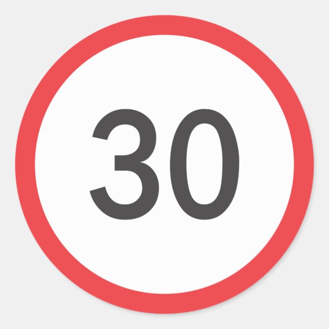 Sticker Rond Limite de vitesse trente (Devant)