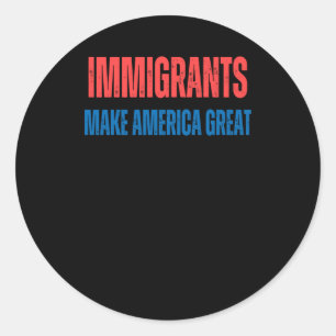 Sticker Rond L'immigration des droits de l'homme fait de l'Amér