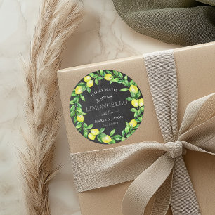 Sticker Rond Limoncello Chalkboard Monogramme Favoriser