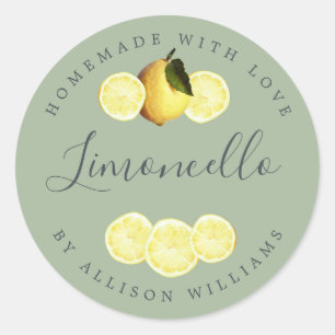 Sticker Rond Limoncello Laurel Green fait maison