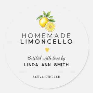 Sticker Rond Limoncello Maison en Bouteilles Personnalisées