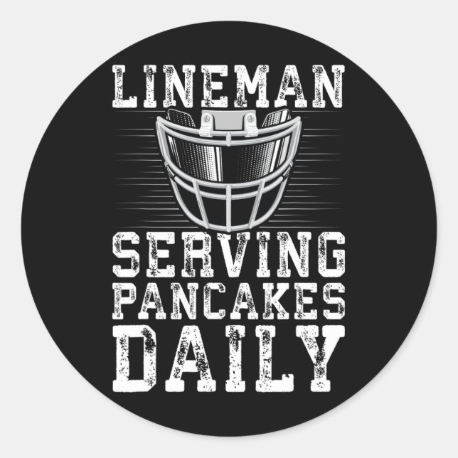 Sticker Rond Lineman Servant Des Pancakes Daily Football Linema (Devant)