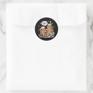 Sticker Rond L'Infirmière De Noël Gingerbread Homme Avez-Vous E