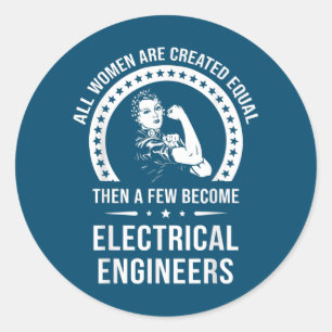 Sticker Rond L'Ingénieur Électrique Pour Femmes Est Créé É