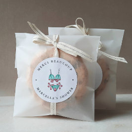 Sticker Rond Lingerie Fête des mariées Merci Favoriser