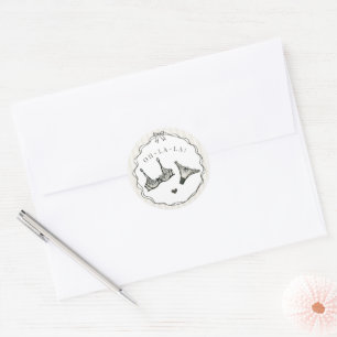 Sticker Rond Lingerie noire enveloppe pour enterrement de vie d
