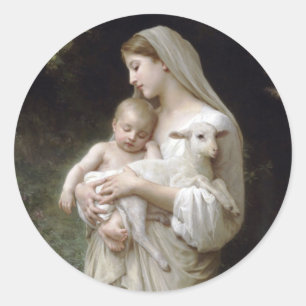 Sticker Rond L'Innocence, William-Adolphe Bouguereau