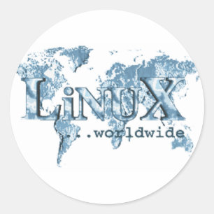 Sticker Rond Linux dans le monde entier