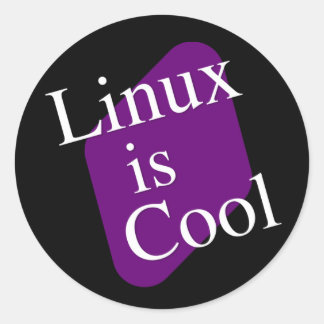 Sticker Rond Linux est cool