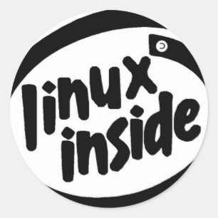 Sticker Rond Linux inside