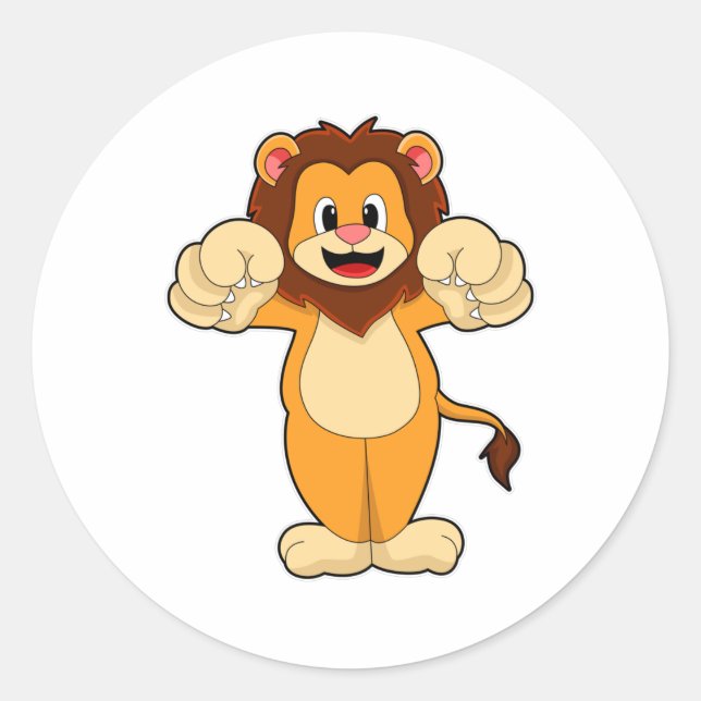 Sticker Rond Lion avec de grosses cales (Devant)