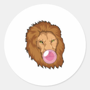 Sticker Rond Lion avec gomme Bubble