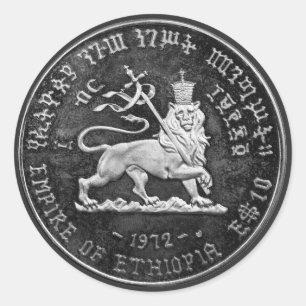 Sticker Rond Lion de Juda Jah Armée INI Haile Selassie Rasta