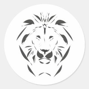 Sticker Rond Lion Design
