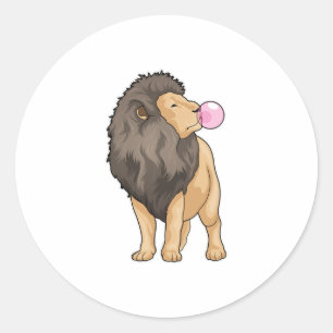 Sticker Rond Lion gomme à mâcher