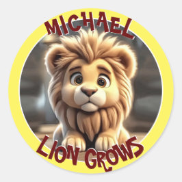 Sticker Rond Lion Grows