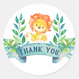 Sticker Rond Lion merci, Lion