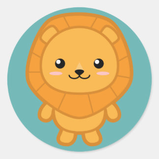 Sticker Rond Lion mignon
