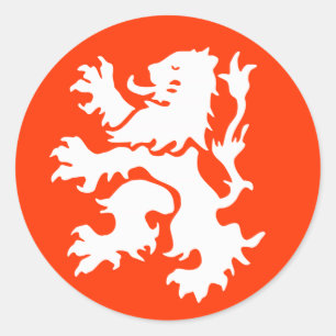 Sticker Rond Lion néerlandais