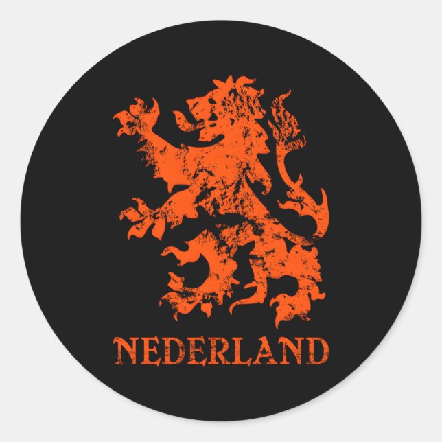 Sticker Rond Lion néerlandais Pays-Bas Nederland (Devant)
